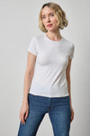 Short Sleeve Crewneck Womens Top White A1