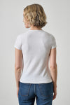 Short Sleeve Crewneck Womens Top White A2