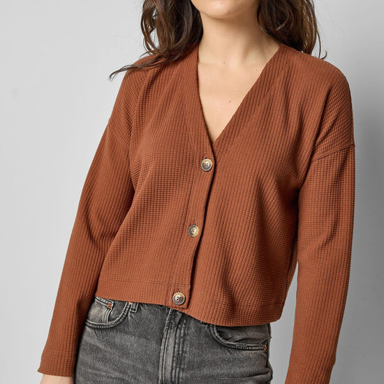 Sleeveless Cardi Womens Top Praline A1