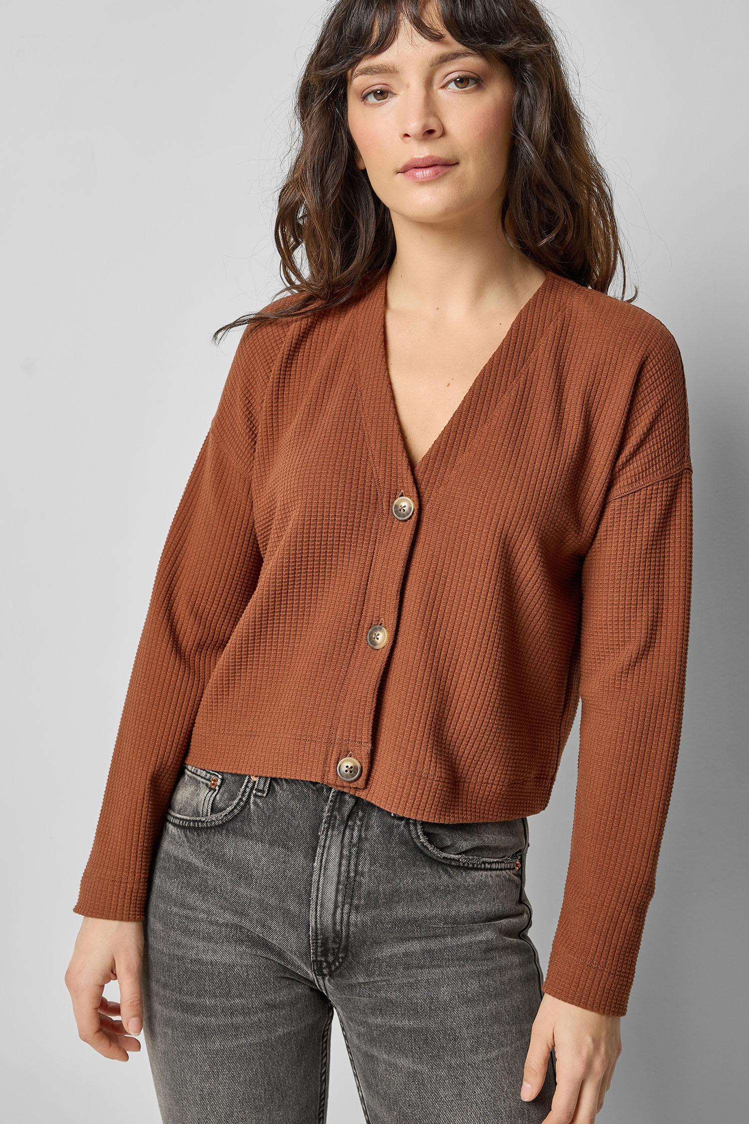 Sleeveless Cardi Womens Top Praline A1