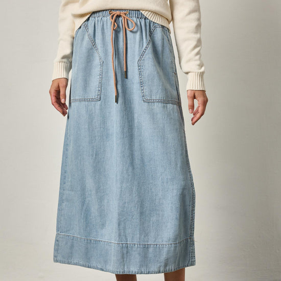 Denim Drawcord Skirt Womens Skirt Blue Wash A0