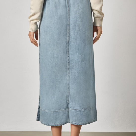 Denim Drawcord Skirt Womens Skirt Blue Wash A2