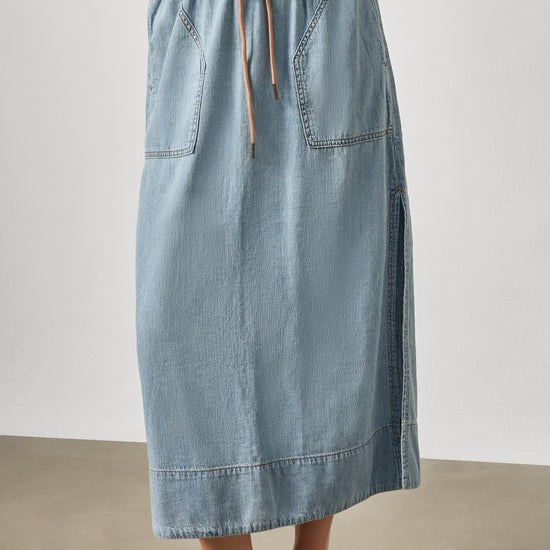 Denim Drawcord Skirt Womens Skirt Blue Wash A3