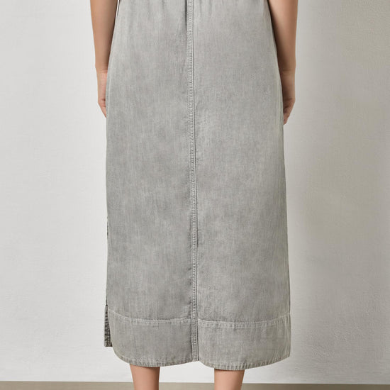 Denim Drawcord Skirt Womens Skirt Grey Wash A2
