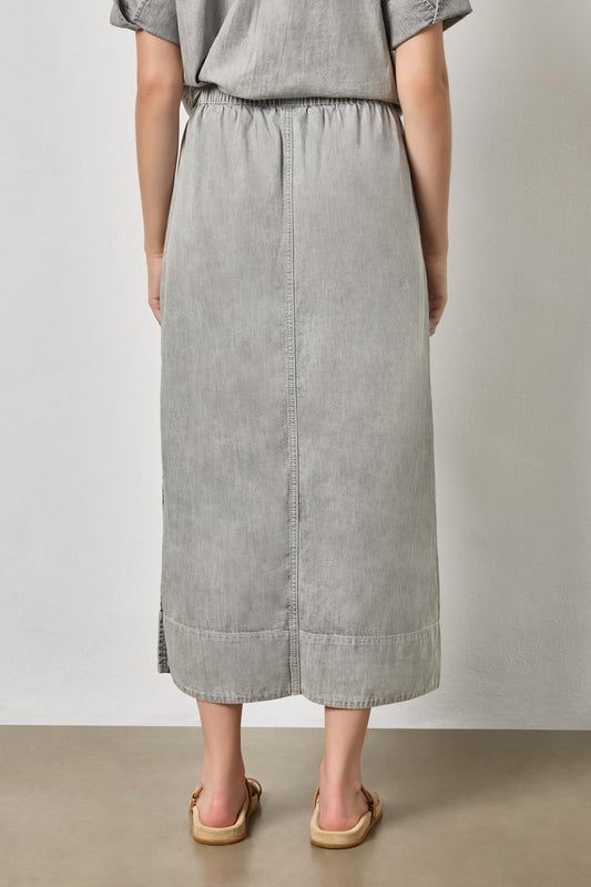 Denim Drawcord Skirt Womens Skirt Grey Wash A2