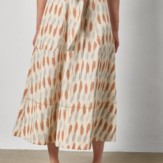Ikat Long Skirt Womens Skirt Carob Ikat A1