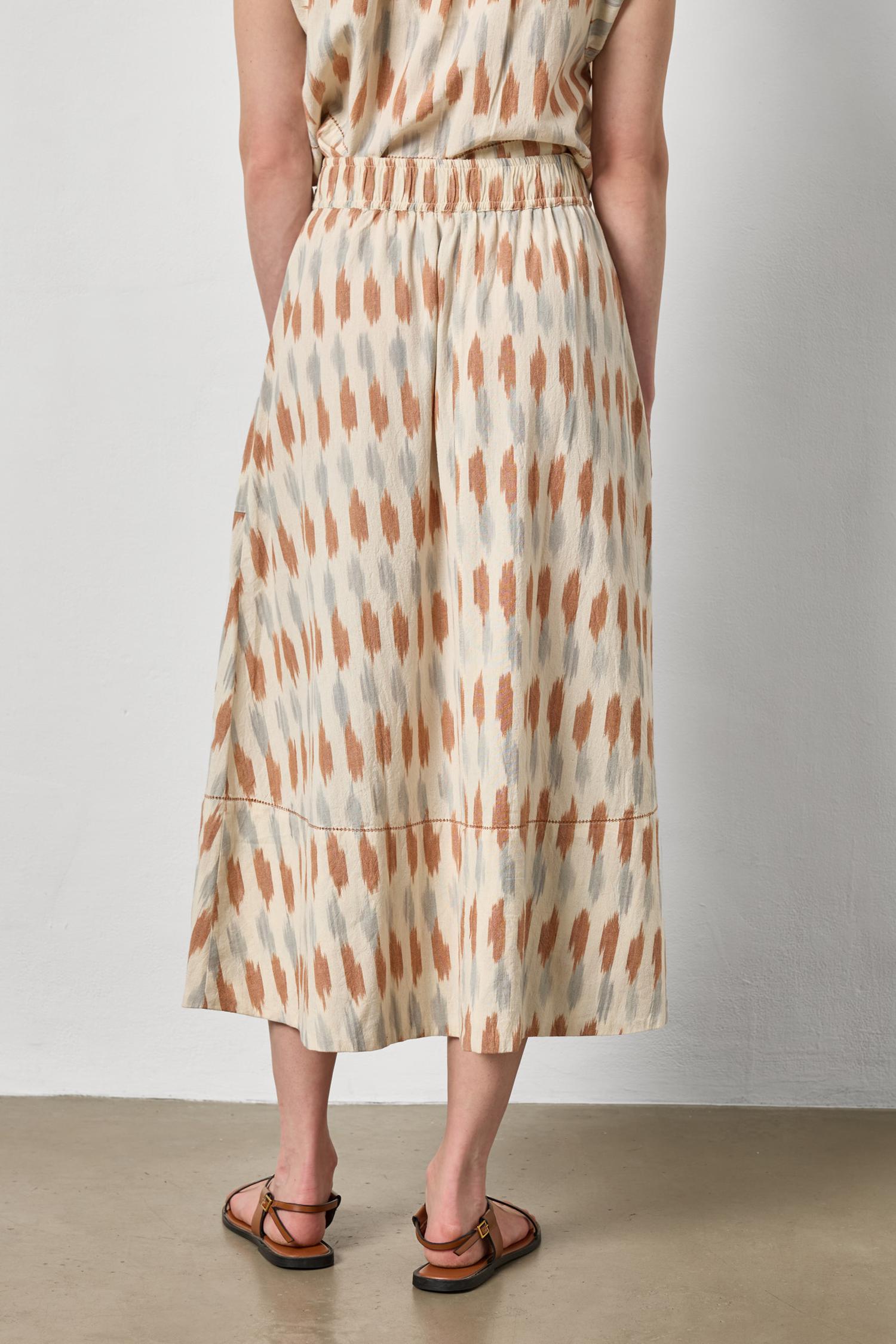 Ikat Long Skirt Womens Skirt Carob Ikat A2