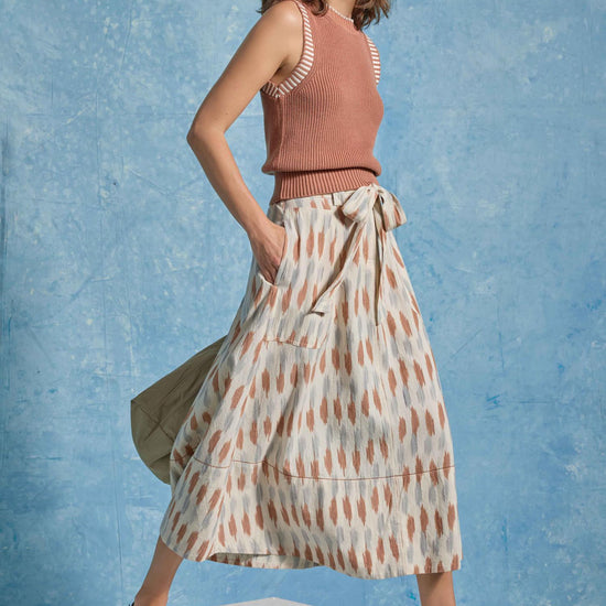 Ikat Long Skirt Womens Skirt Carob Ikat C1