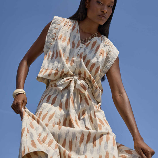 Ikat Long Skirt Womens Skirt Carob Ikat C2