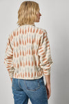 Ikat Dolman Button Down Womens Top Carob Ikat A2