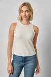 Shirttail Hem Tank Womens Top Ecru A1