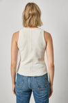 Shirttail Hem Tank Womens Top Ecru A2