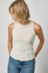 Shirttail Hem Tank Womens Top Ecru A3
