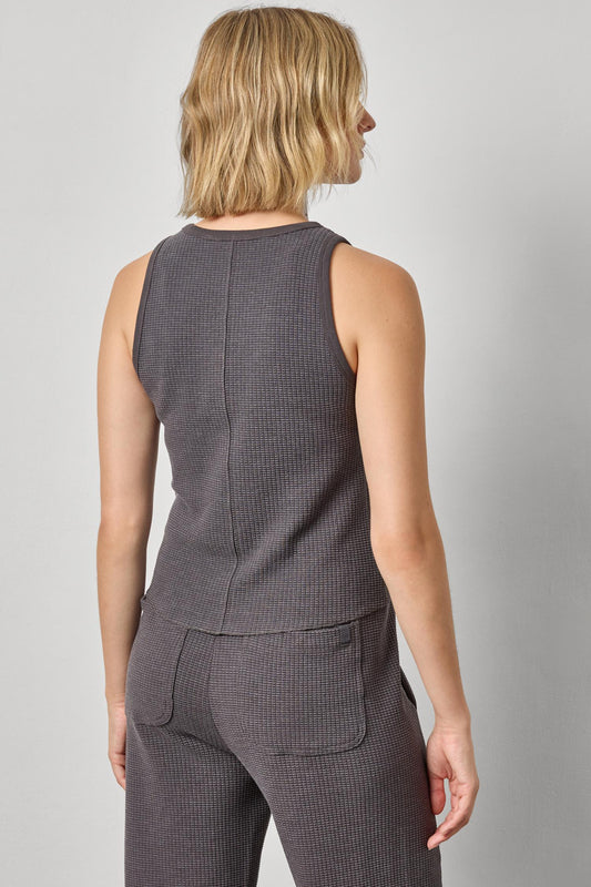 Shirttail Hem Tank Womens Top Granite A2