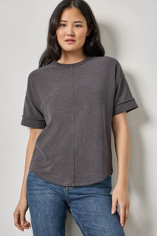 Drop Shoulder Sweatshirt Womens Top Granite A1