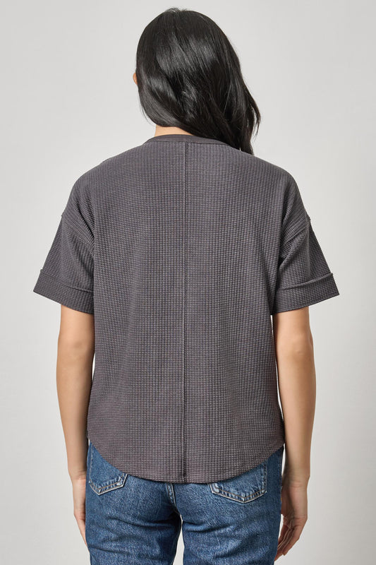 Drop Shoulder Sweatshirt Womens Top Granite A2