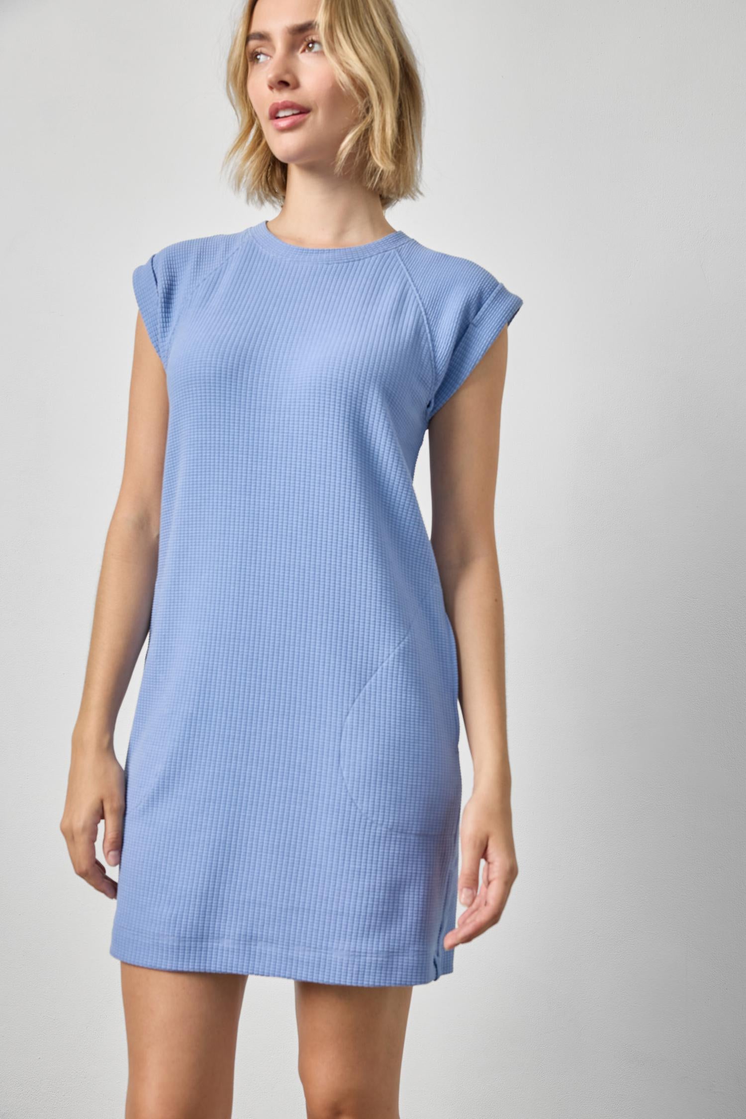 Saddle Sleeve Shift Dress Bluebird / Small Saddle Sleeve Shift Dress Bluebird / Small