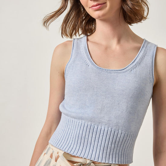 Cropped Scoop Tank Sweater Womens Sweater Clearwater A1