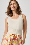 Cropped Scoop Tank Sweater Womens Sweater Off White A1