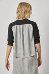 Denim Elbow Sleeve Sweater Womens Sweater Black A2