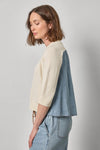 Denim Elbow Sleeve Sweater Womens Sweater Off White A3