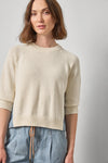 Denim Elbow Sleeve Sweater Womens Sweater Off White A4