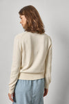 Denim Collar Polo Sweater Womens Sweater Off White A2