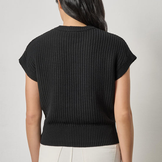 Textured Wedge Sweater Womens Sweater Black A2