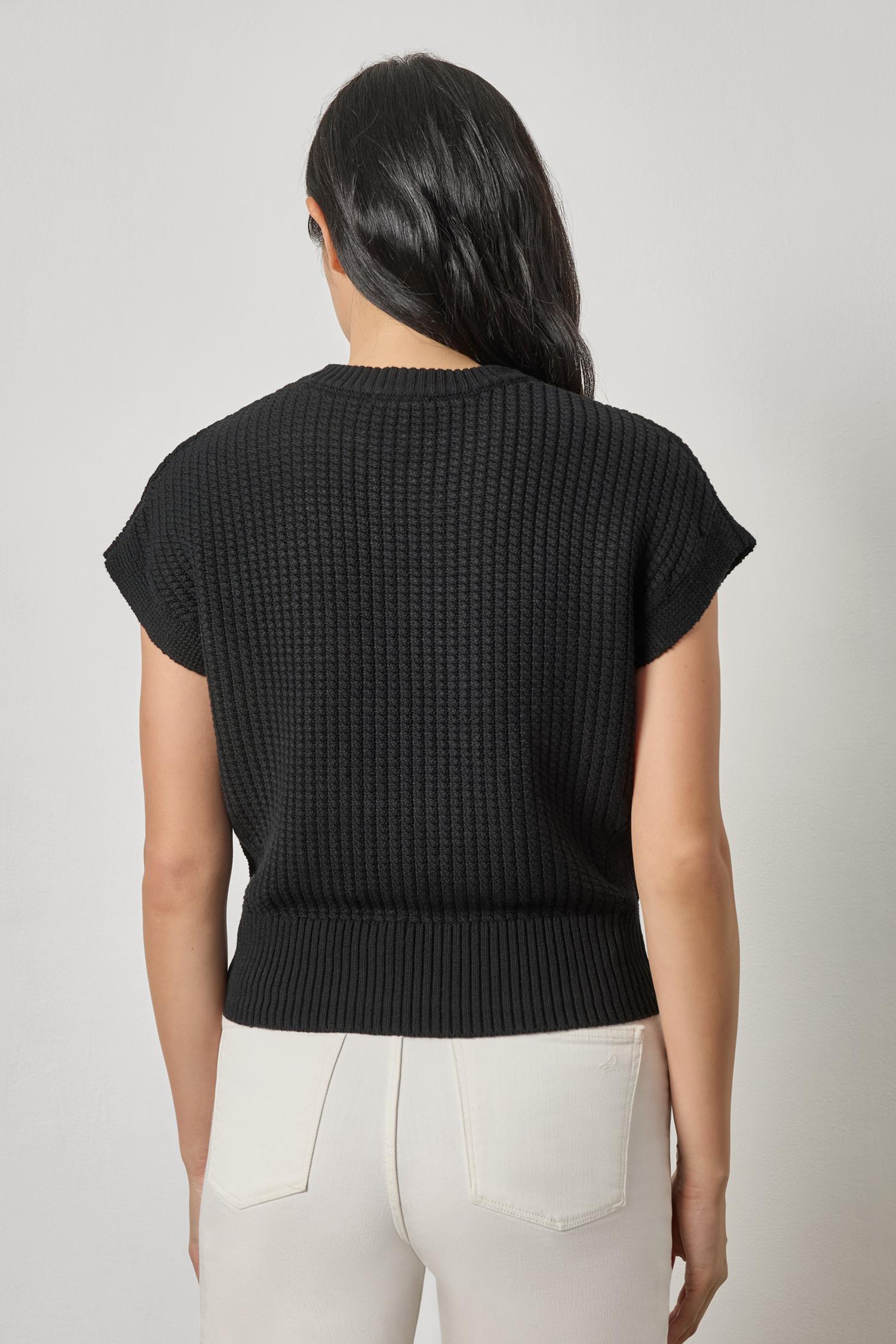 Textured Wedge Sweater Womens Sweater Black A2