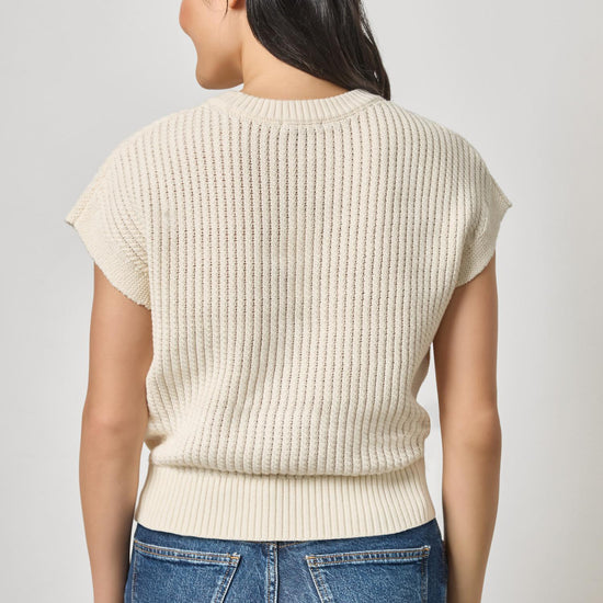 Textured Wedge Sweater Womens Sweater Off White A2