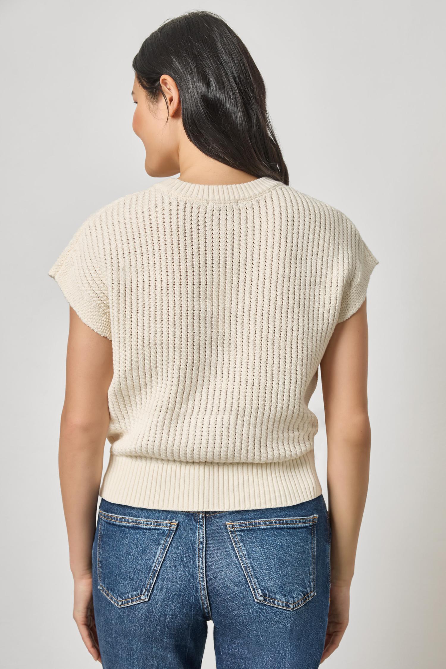 Textured Wedge Sweater Womens Sweater Off White A2