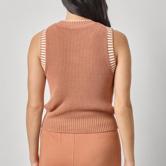 Sleeveless Crewneck Sweater Womens Sweater Driftwood A2