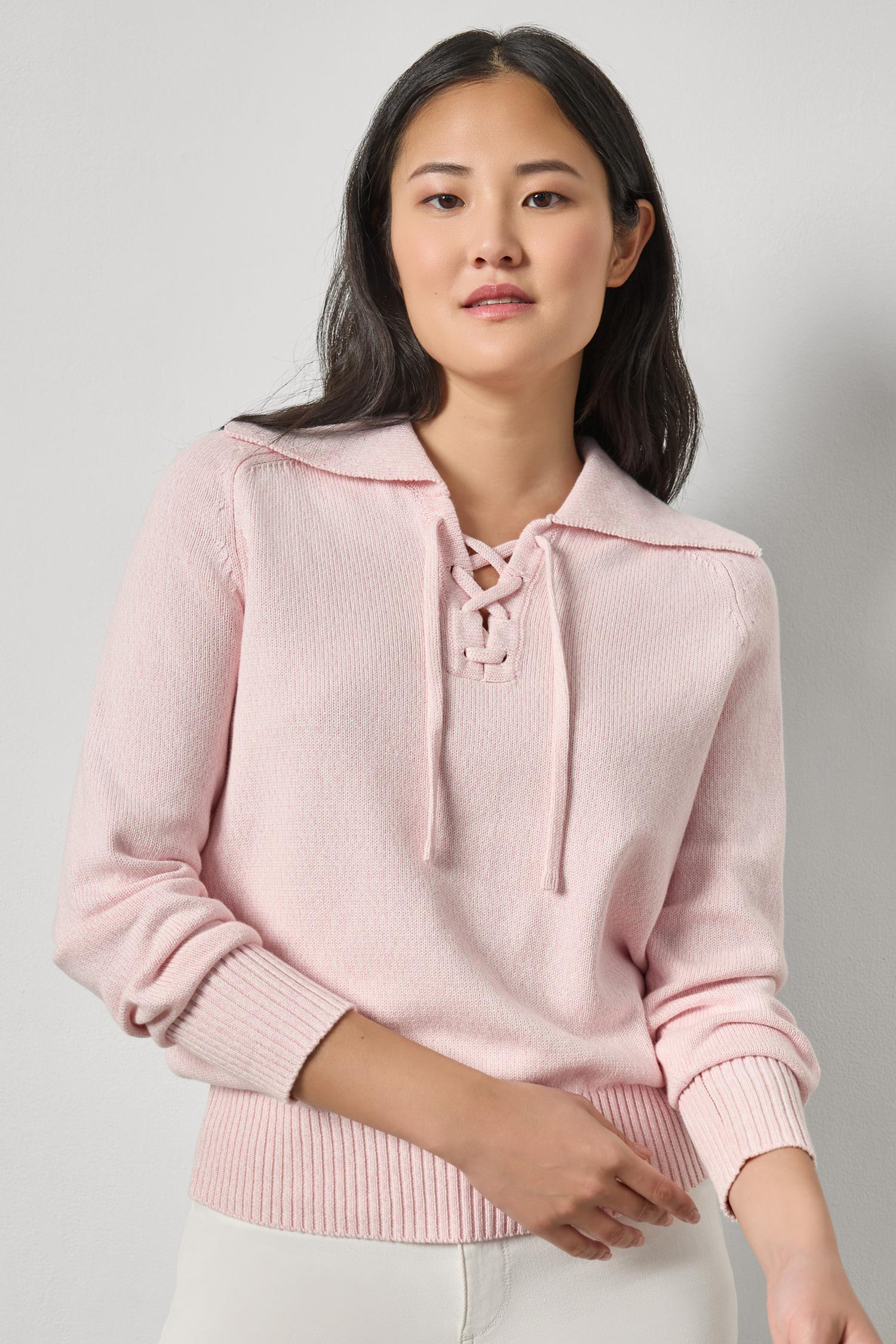 Lace Neck Polo Sweater – Lilla P