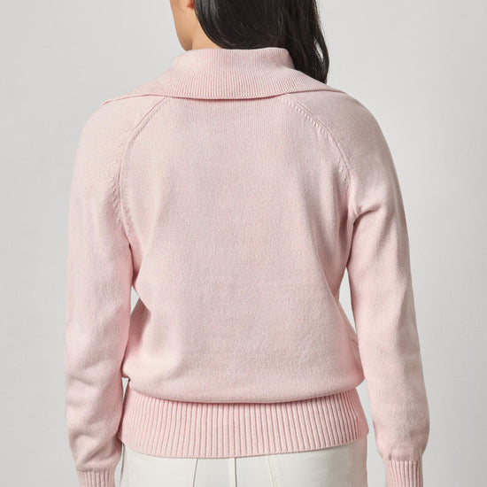 Lace Neck Polo Sweater Womens Sweater Peony Marl A2