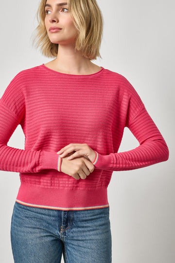 Tipped Hem Wide Neck Sweater Womens Sweater Azalea A1