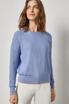 Tipped Hem Wide Neck Sweater Womens Sweater Cornflower A1