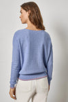 Tipped Hem Wide Neck Sweater Womens Sweater Cornflower A2