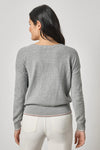 Tipped Hem Wide Neck Sweater Womens Sweater Heather Grey A2