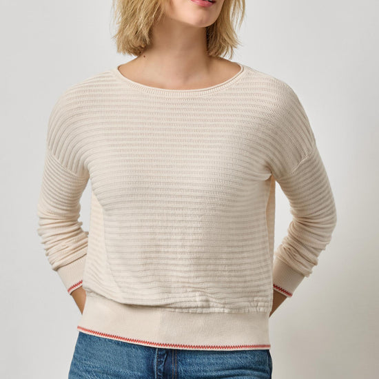 Tipped Hem Wide Neck Sweater Womens Sweater Pearl A1