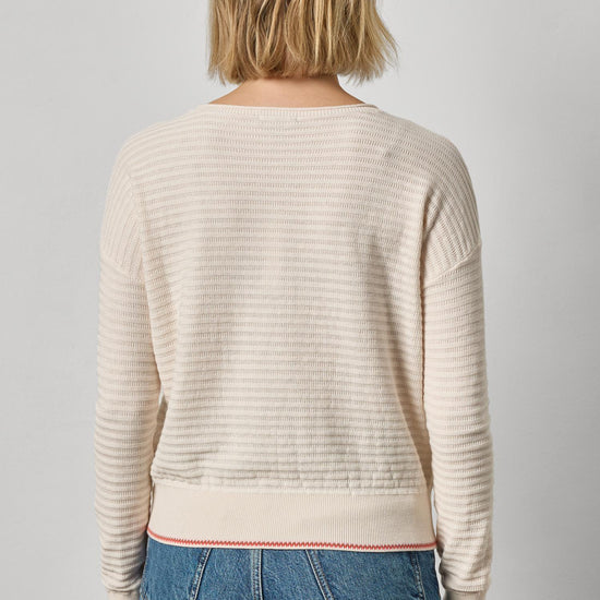 Tipped Hem Wide Neck Sweater Womens Sweater Pearl A2