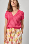 Wide Rib Wedge V-Neck Sweater Womens Sweater Azalea A1