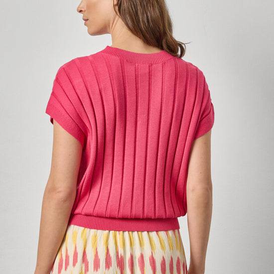 Wide Rib Wedge V-Neck Sweater Womens Sweater Azalea A2