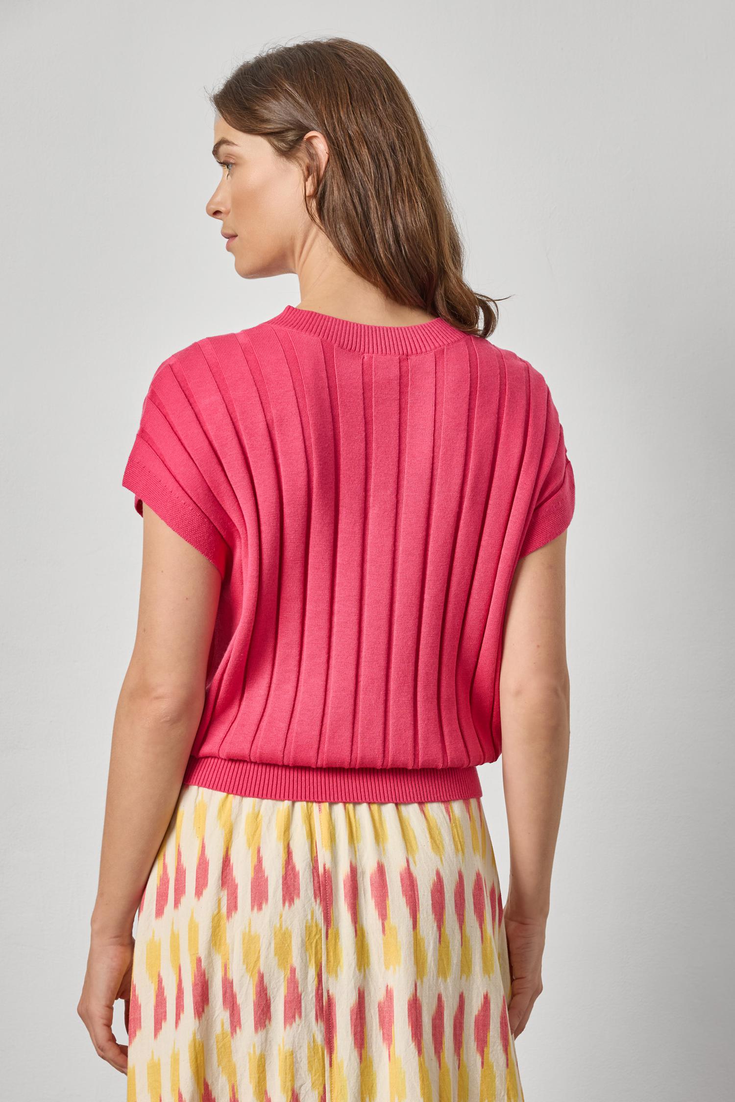 Wide Rib Wedge V-Neck Sweater Womens Sweater Azalea A2