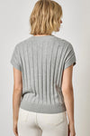 Wide Rib Wedge V-Neck Sweater Womens Sweater Heather Grey A2