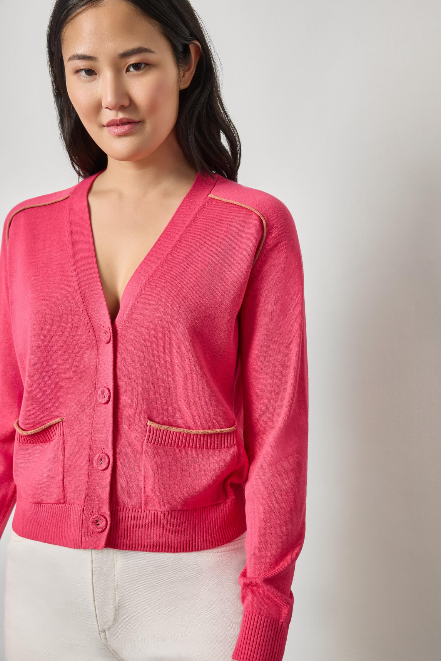 Saddle Sleeve V-Neck Cardigan – Lilla P
