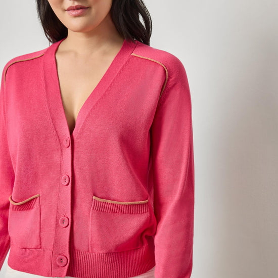 Saddle Sleeve V-Neck Cardigan Womens Sweater Azalea A1