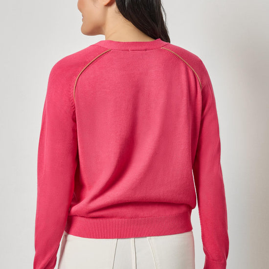 Saddle Sleeve V-Neck Cardigan Womens Sweater Azalea A2