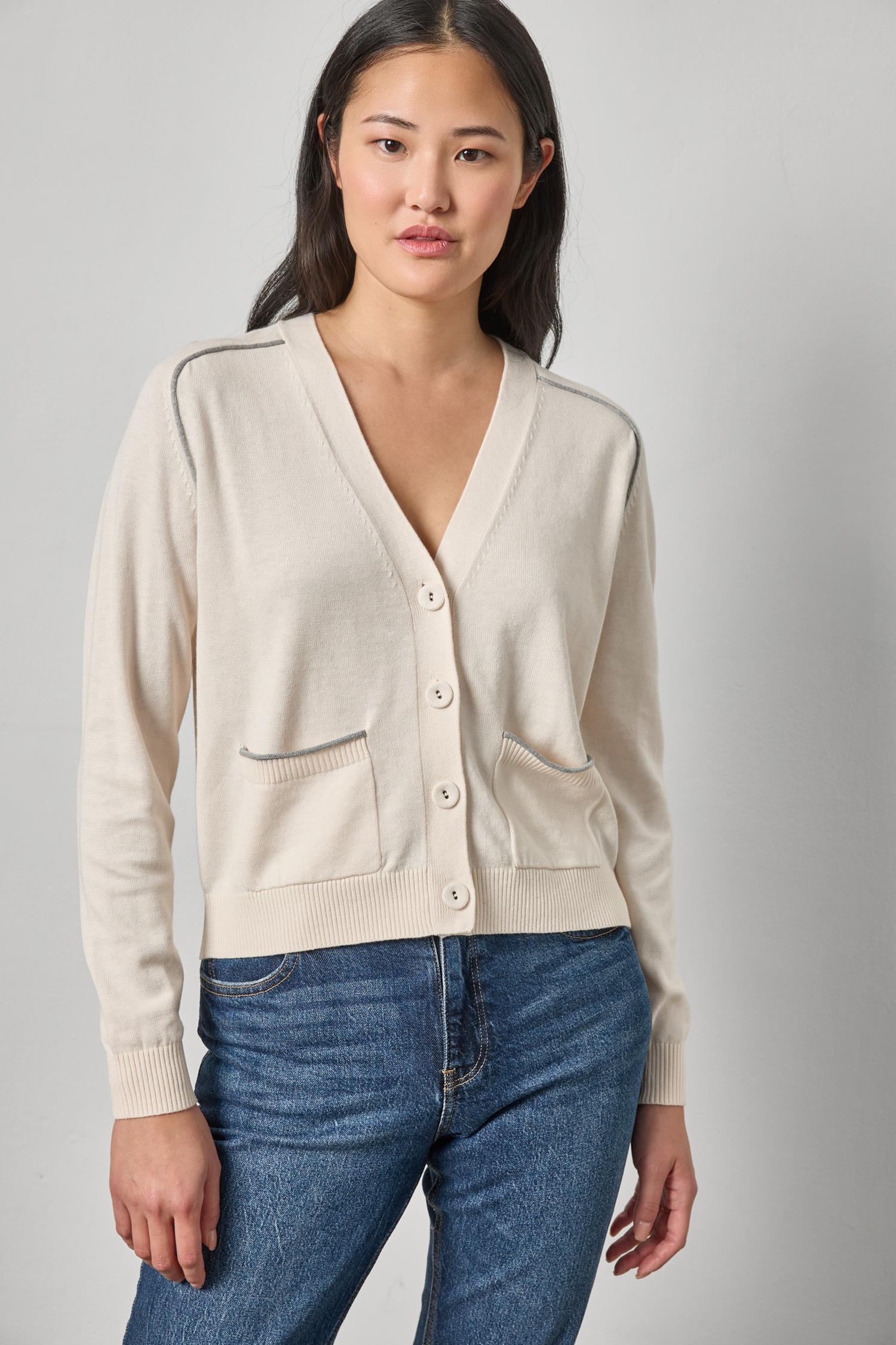 Saddle Sleeve V-Neck Cardigan – Lilla P