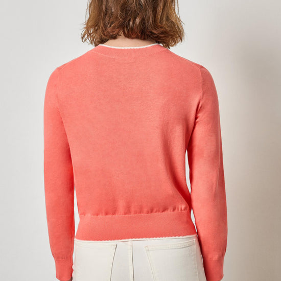 Picot Edge Crewneck Sweater Womens Sweater Firefly A2