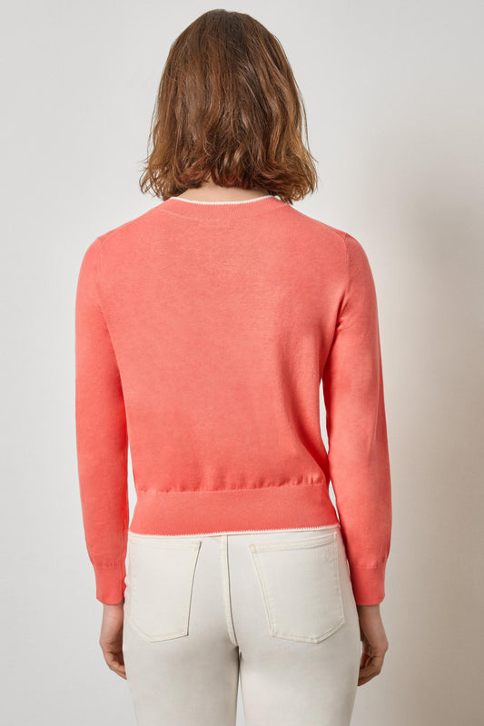 Picot Edge Crewneck Sweater Womens Sweater Firefly A2